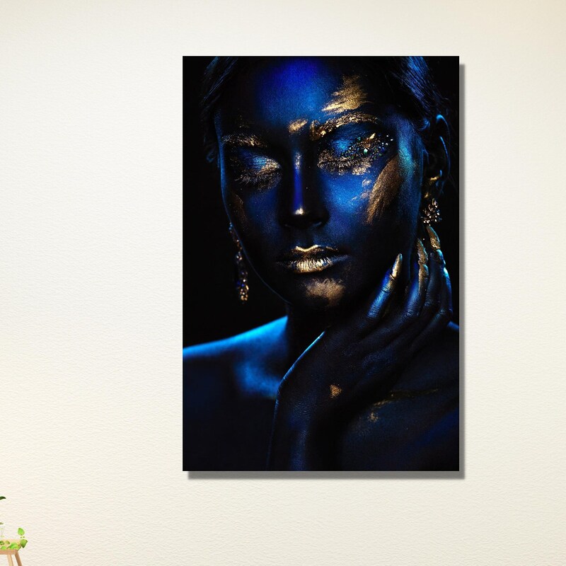 Blue and Silver Wall Art - Etsy