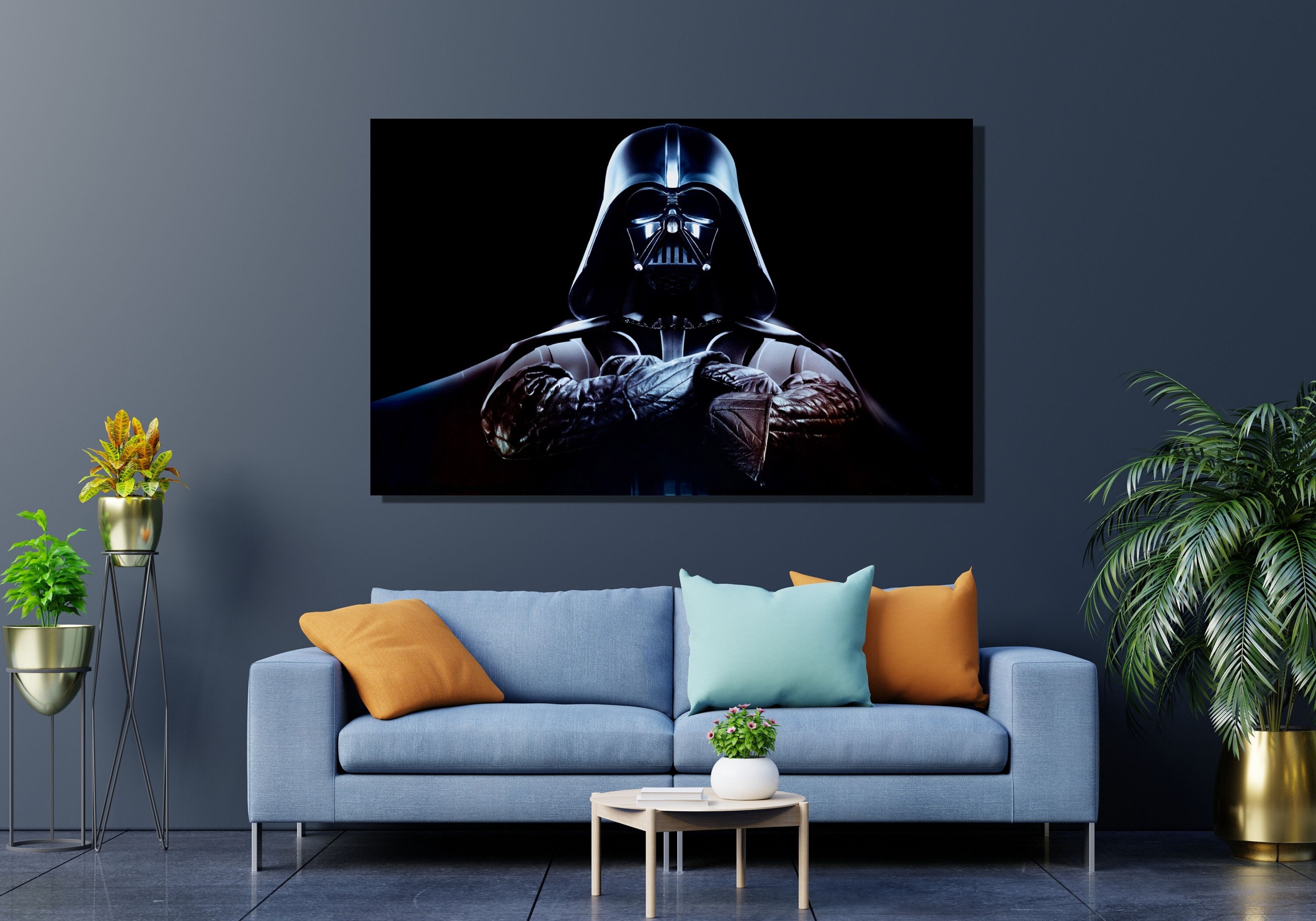 Starwars Darth Vader Poster Art Canvasdarth Vader Print Etsy