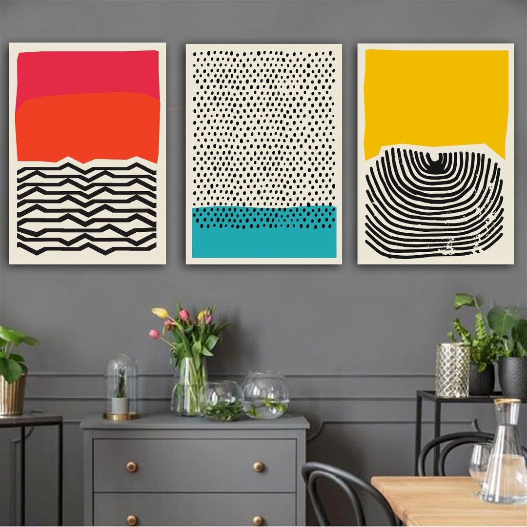 Set of 3 Modern Wall Art Print,modern Paintings,canvas Wall Art,modern Poster Print Art,bohomian ...