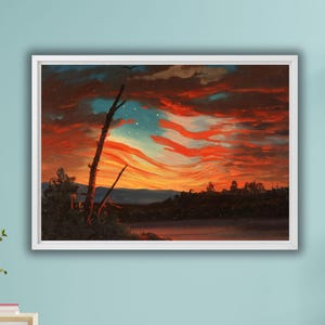 Frederic Edwin Church Our Banner in the Sky Poster/Canvas Wall Art Print,Edwin Church Landscape Wall Art poster prints,Edwin Church arts