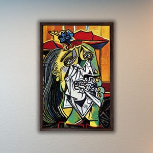 パブロ・ピカソ 絵画「座る女」 ミクストメディア 油彩画 女性像 P01 模写 パブロ・ピカソ 絵画「座る女」 ミクストメディア 油彩画 女性像