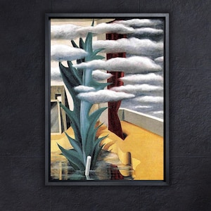 René Magritte After The Water The Clouds 1926 Poster Art,Rene Magritte Canvas Wall Art,Reprodução de impressões,Surrealismo Canvas Art,Artes modernas