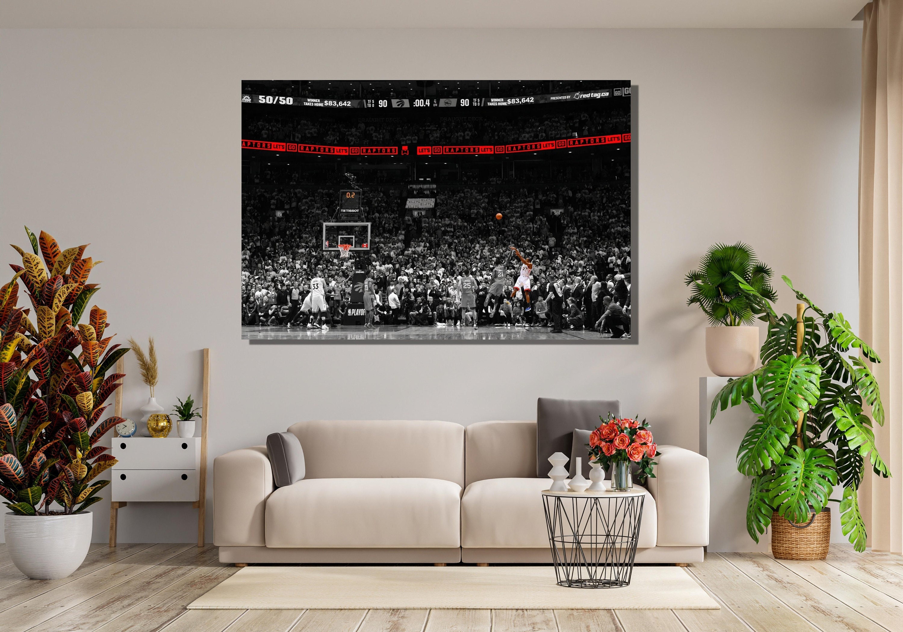 Kawhi Last Shot Game Winner Poster Print Art,Canvas Wall Art,Kawhi Leonard Poster,Man Cave Wall Art Decor,Game Room Decor,Raptors Fan Gifts