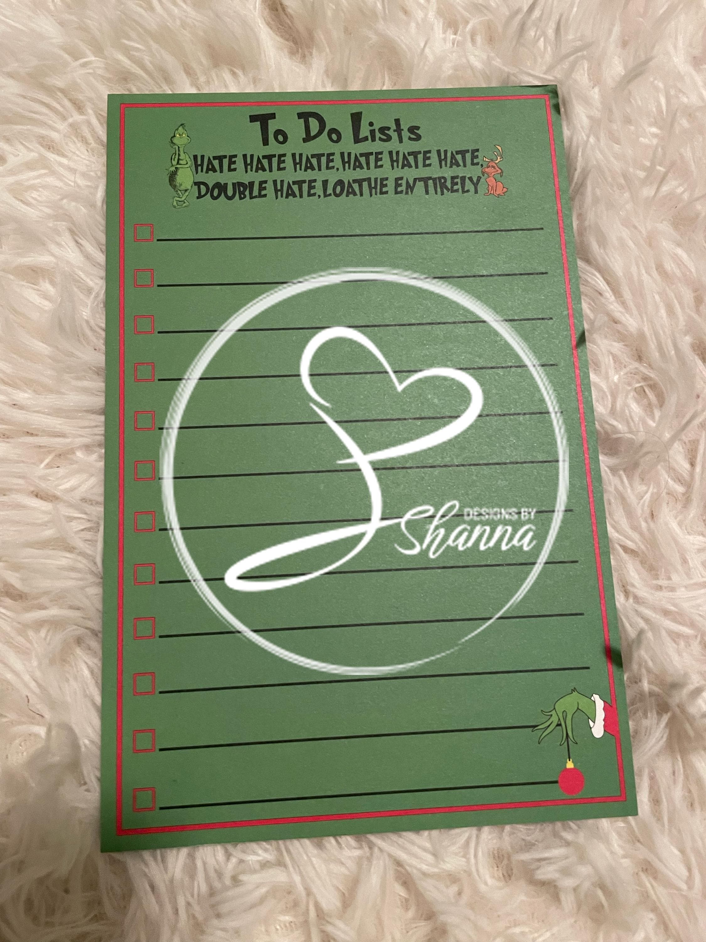 Grinch Notepad Funny Grinch Notepad | Christmas to Do List | Christmas Stationery ...