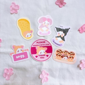 Cute Critter Animal Sticker Flake | Cute Stickers, Deco, Korean Stationery, Penpal, Journaling, Planner Stickers, Food