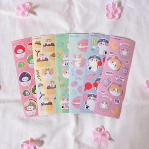 Cute Critter Animal Sticker Sheet | Cute Stickers, Deco, Korean Stationery, Penpal, Journaling, Planner Stickers
