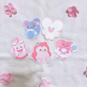 Cute Poke mon Sticker Flake | Cute Stickers, Deco, Korean Stationery, Penpal, Journaling, Planner Stickers, Food
