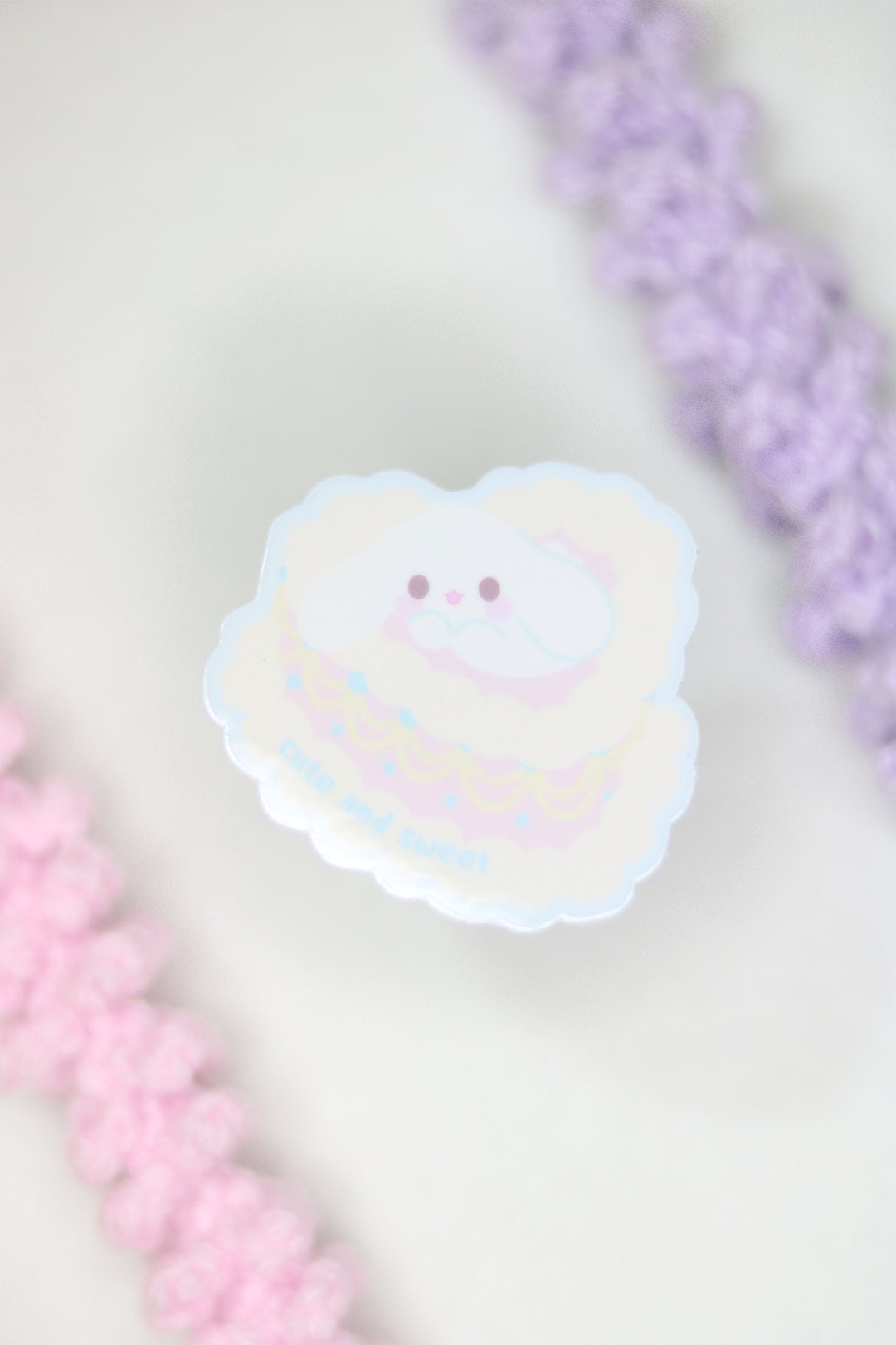 Cute and Sweet Bunny Sticker Vinyl Glossy Die-cut Flake Stickers for ...