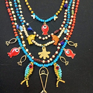 Handmade Boho Fish Pendant Necklace - Summer Graduation Gift for Mother's Day