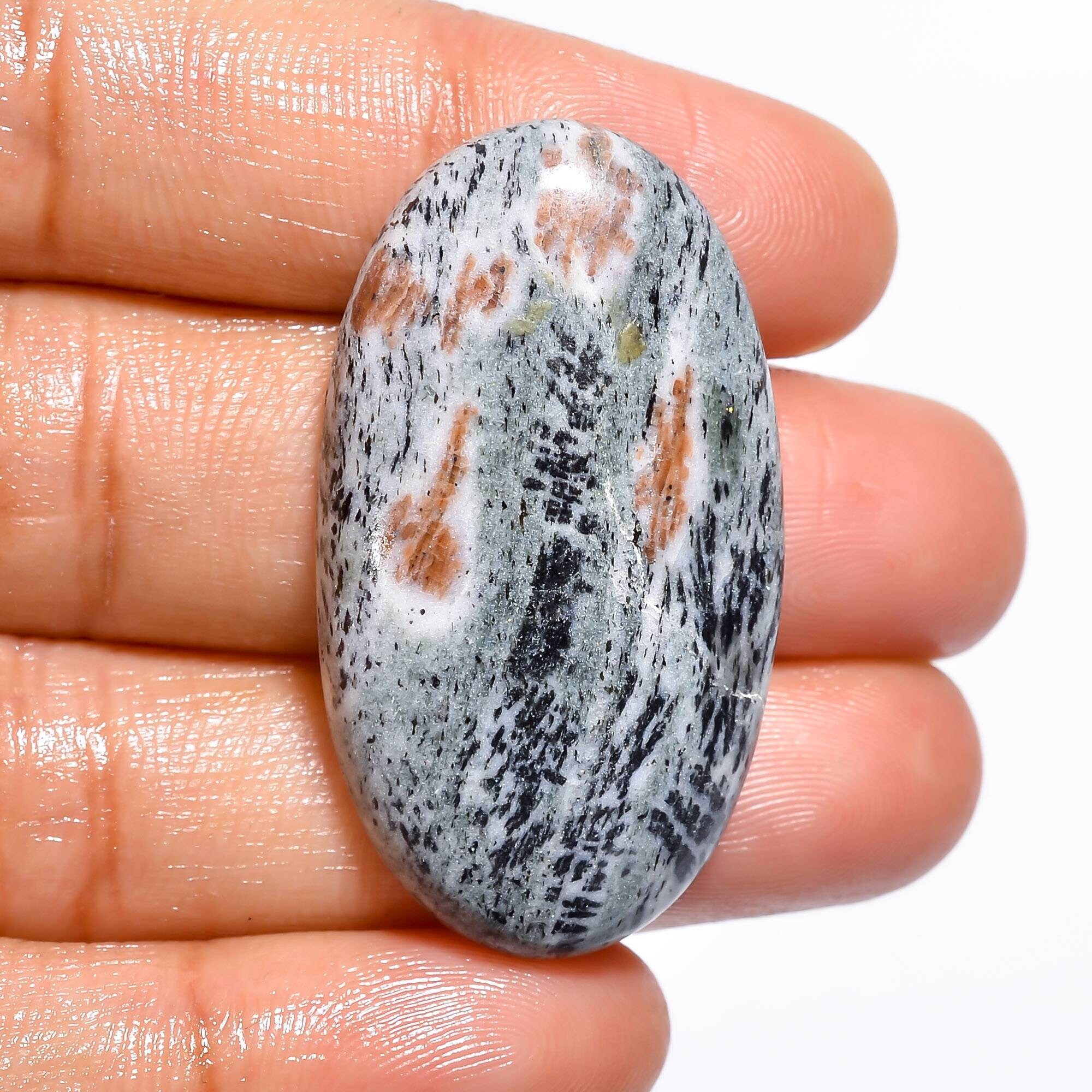 Amazing Top Grade Quality 100% Natural Hornblende Oval Shape Cabochon Loose Gemstone For Making Jewelry 46 Ct 38X22X7 mm H-526