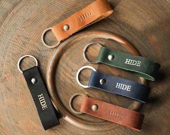 Personalized Leather Keychain – Handmade Custom Key Ring, Everyday Use