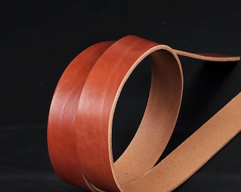 Vegetable-Tanned Leather Belt Strap: Full Grain DIY Crafting Strip