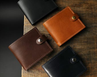 Tenaro – Handmade Full Grain Leather Bifold Wallet with Card Slots | Slim Minimalist Men’s Wallet | Personalized Gift for Him