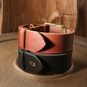 Full Grain Leather Belt 40mm Wide Unisex Vegetable Tanned, Durable Gift for Groomsmen & Birthdays, personalize belt