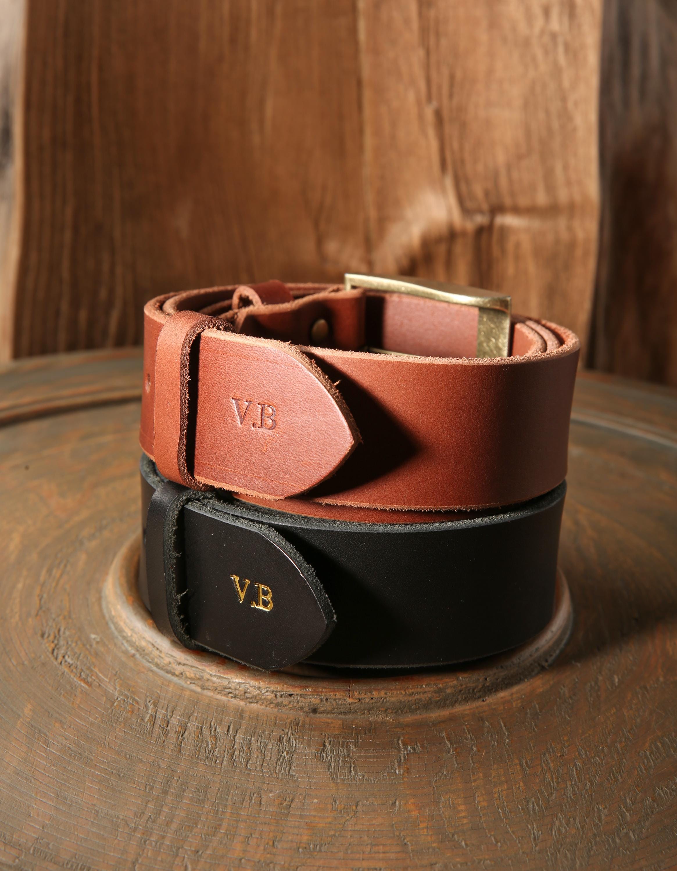 Full Grain Leather Belt 35mm Wide Unisex Vegetable Tanned, Durable Gift for Groomsmen & Birthdays, personalize belt