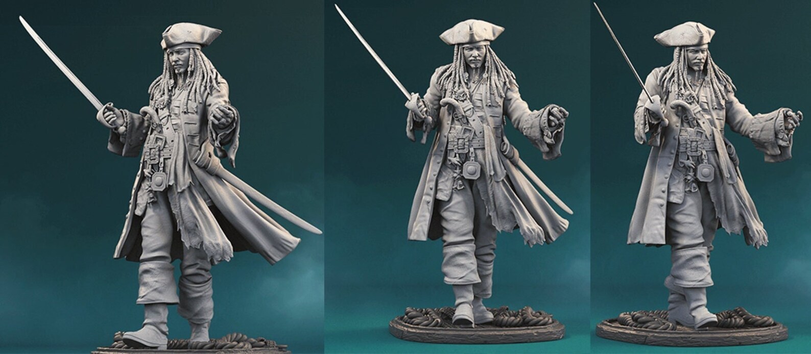 Captain Jack Sparrow Stl File for 3D Print - Etsy UK