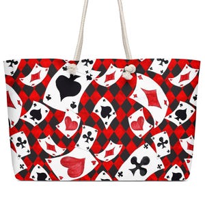Alice in Wonderland Playing Cards Oversized weekender bag