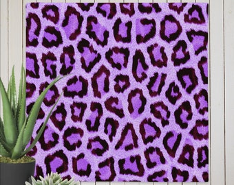 Purple Leopard Print Wildlife Premium Pillow Case