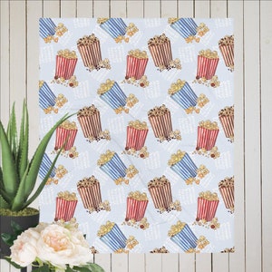 Fun Food Theatre Popcorn Throw Blanket