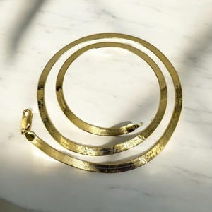 Vintage 14K Yellow Gold Herringbone Chain Necklace - Milor Italy 20&quot;