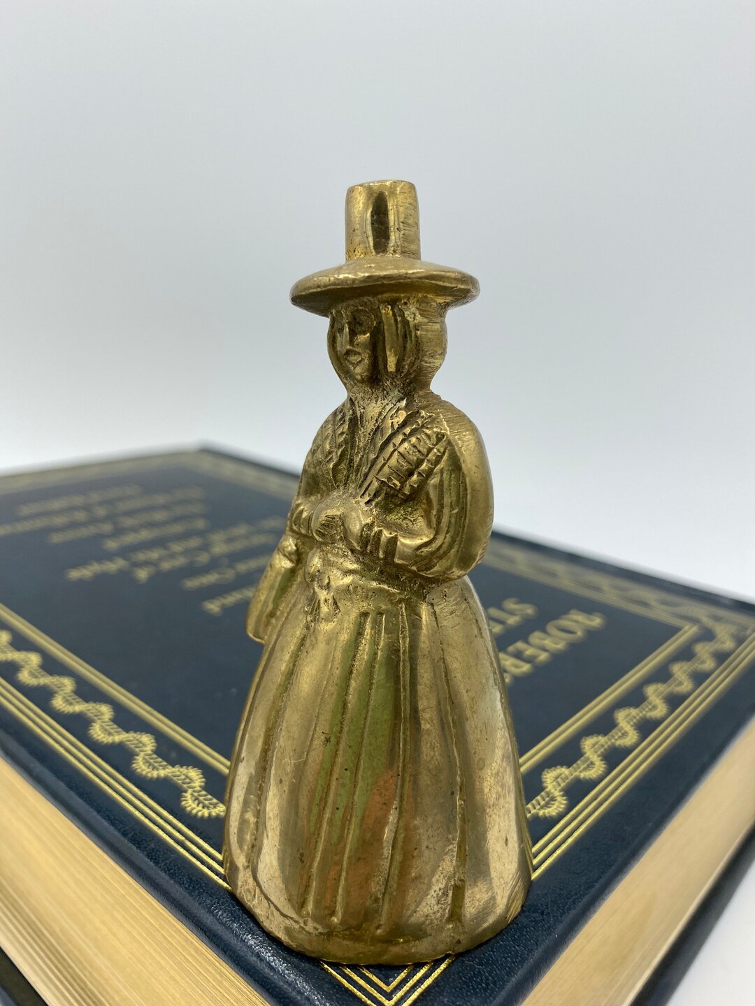 Vintage Brass Bell Lady Etsy