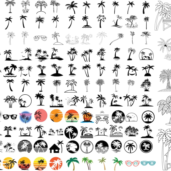Palm Tree Svg Bundle, 139 Design, Palm Tree Png Bundle, Palm Tree Clipart, Palm Tree Svg Cut Files for Cricut, Palm Tree Silhouette