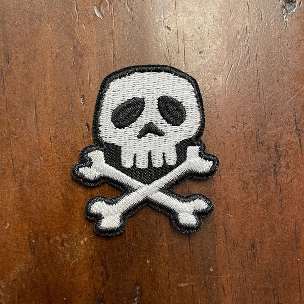 Sew On Skull and Crossbones patch, 2 inches