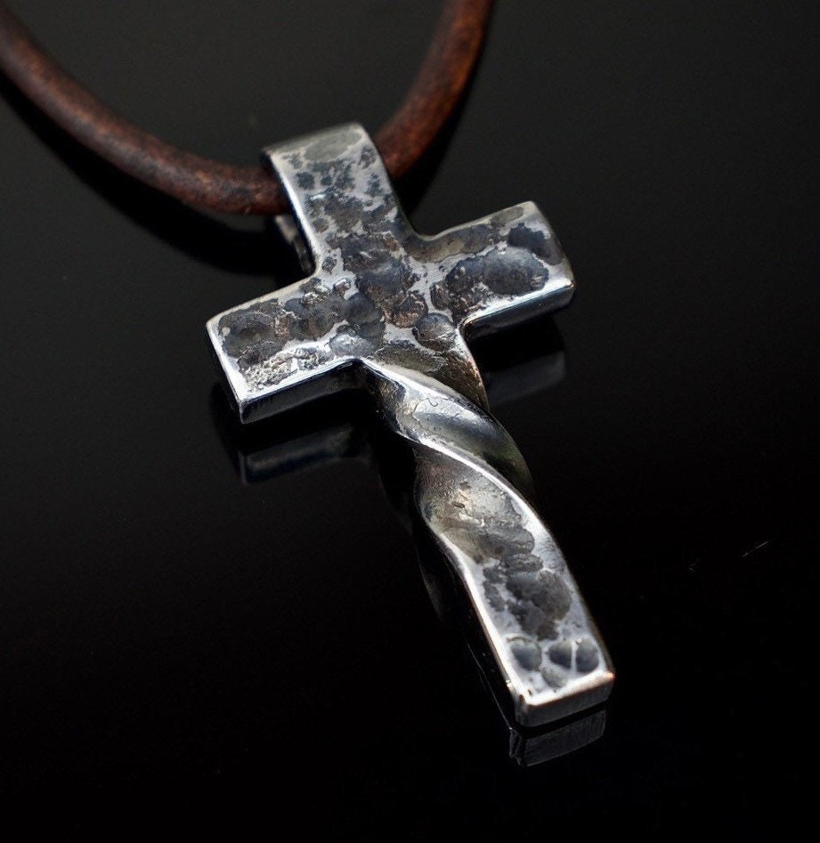 Hammered cross necklace deals