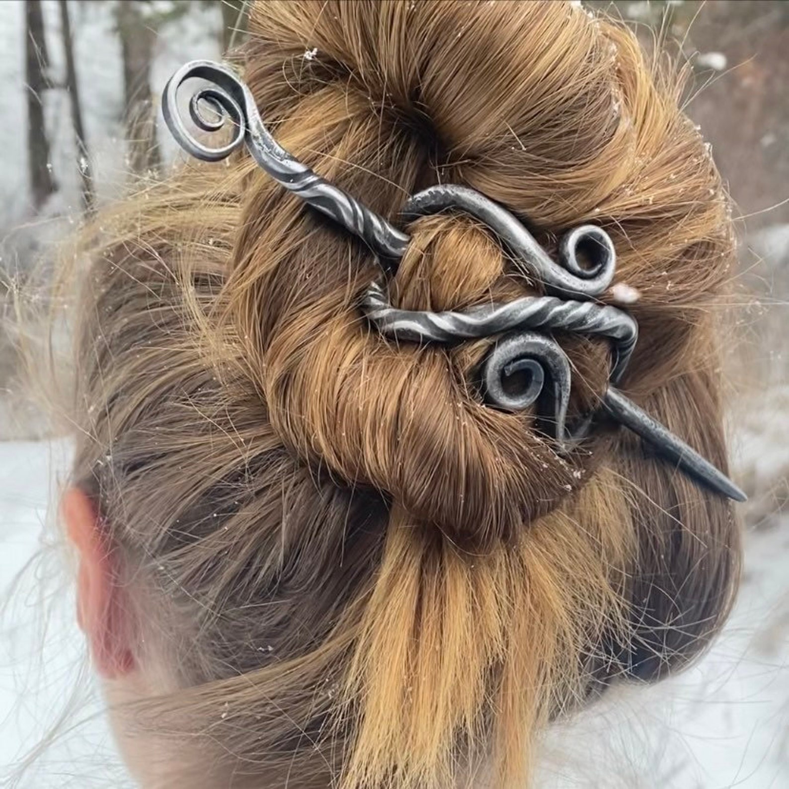 Hand Hair Pin / Bun Holder. Made in Montana. Long Hair Etsy