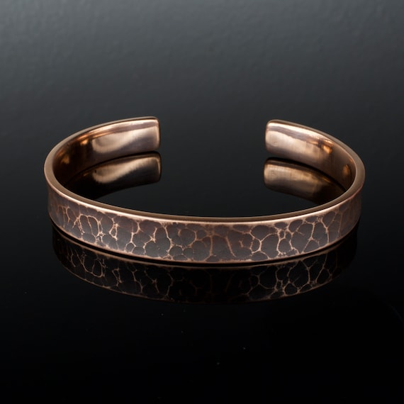 Hammered Finish Copper Wide Cuff Bracelet - Made in the USA Hammered Finish Copper Wide Cuff Bracelet - Made in the USA
