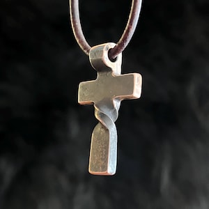 Copper Hammered Twist CROSS PENDANT. Made in America. Hand Forged in ...