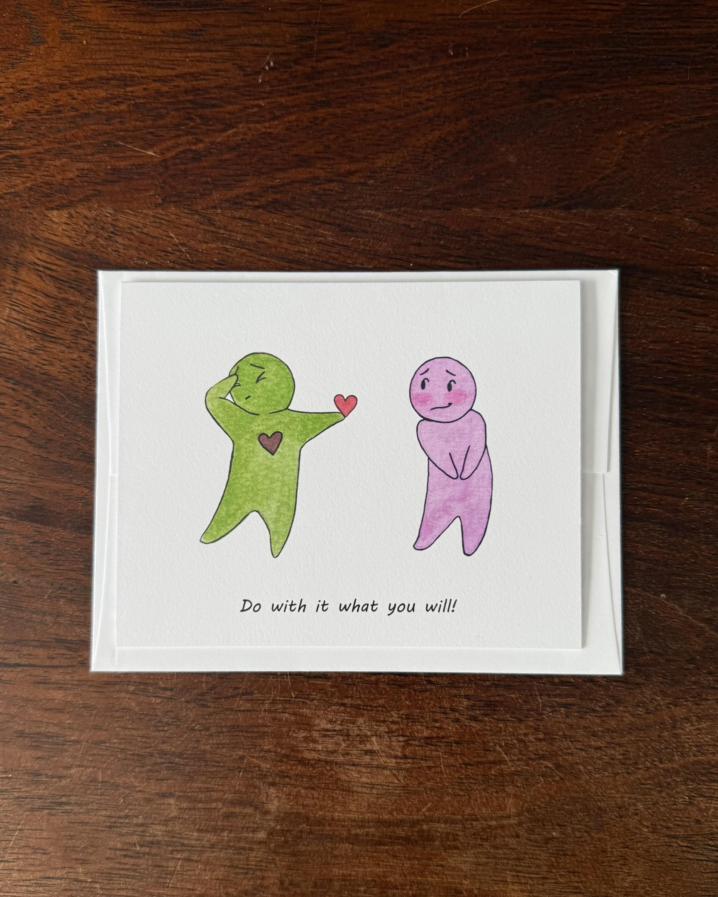 Crush Confession Bean Love Letter Greeting Card - Etsy