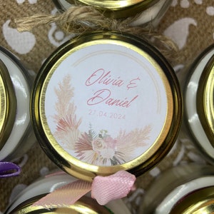 Personalized mini candle, boy baptism, birthday, wedding, girl baptism, baby shower, gift, favors - Guest gifts - 65 ml