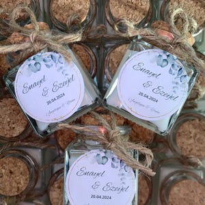 Personalisierte Minikerze mit Korkverschluss | Taufe | Geburtstag | Hochzeit | Feiertage | Veranstaltungen | Geschenk | Gefälligkeiten | Gastgeschenke | 50 ml