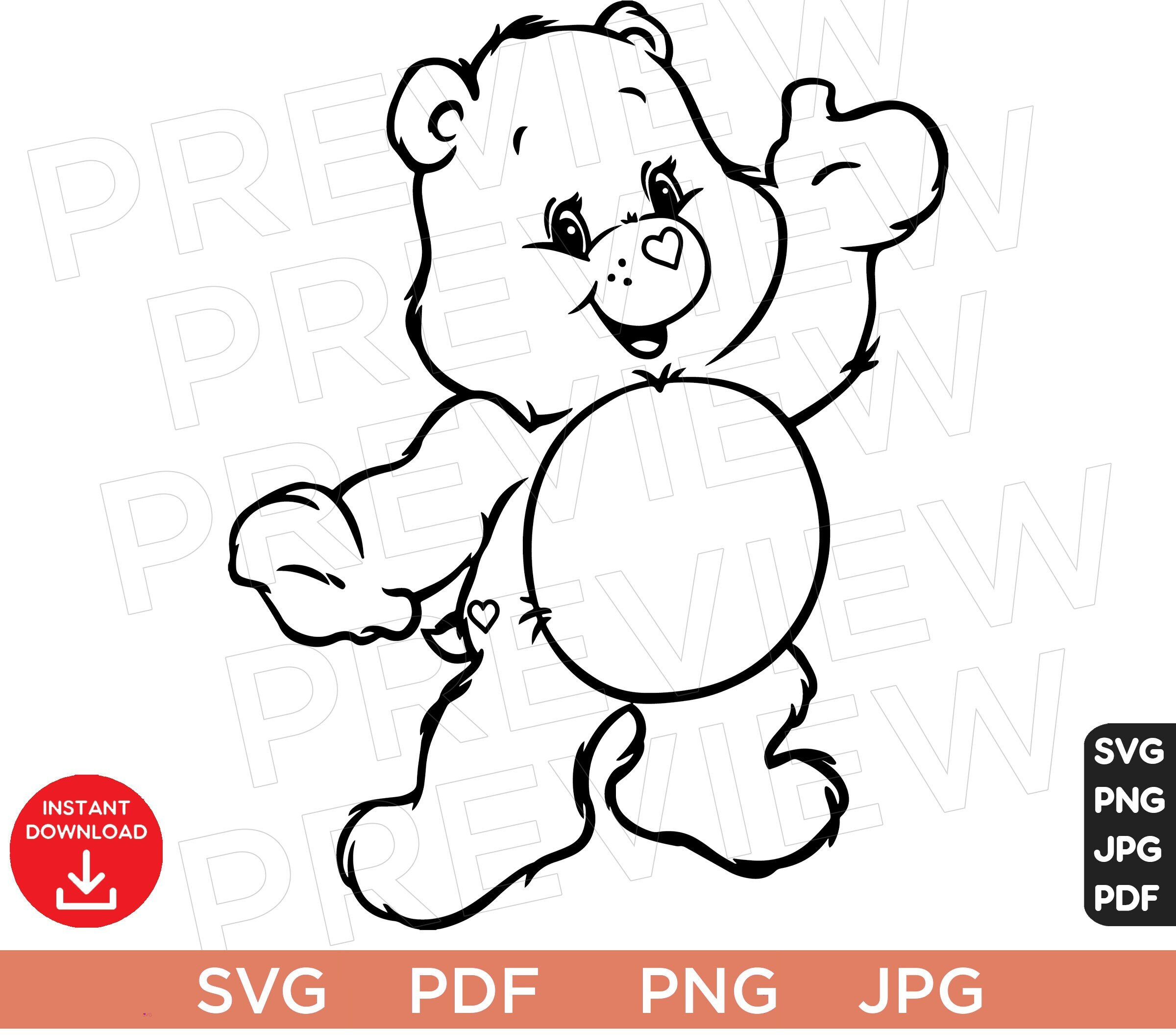 Care Bears SVG PNG, Colorful Bears Bundle - Instant Download