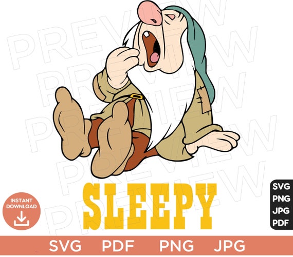 Snow White and the Seven Dwarfs SVG Sleepy Dwarf Svg - Etsy India