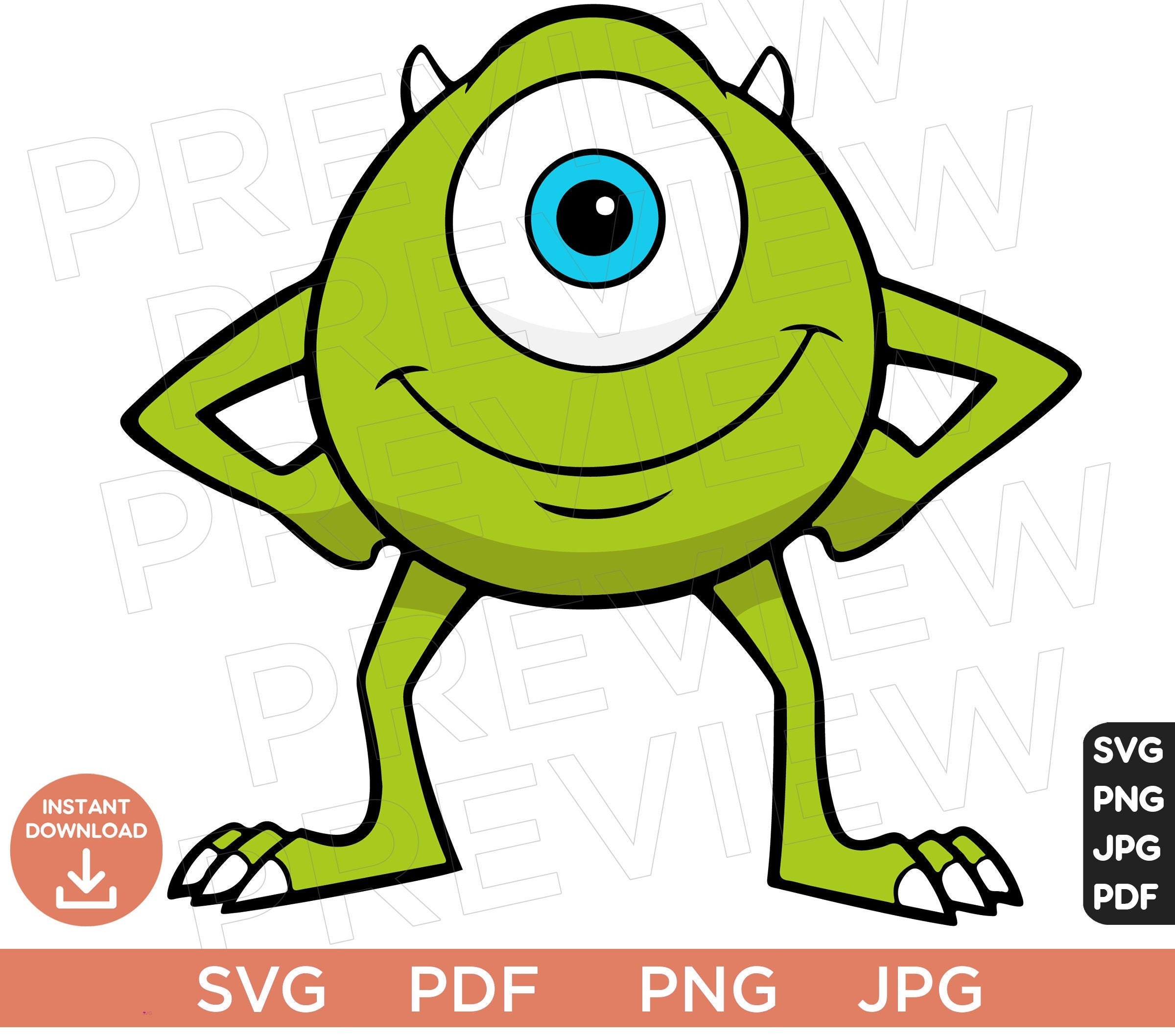 Mike Wazowski Monsters Inc SVG Ears Monsters at Work Etsy Denmark