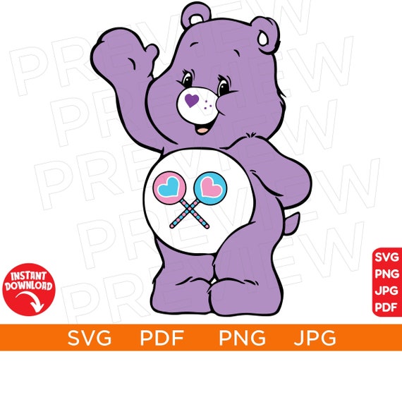 Share Bear SVG PNG PDF Care Bear Svg Bear Care Svg Cute Bear Etsy