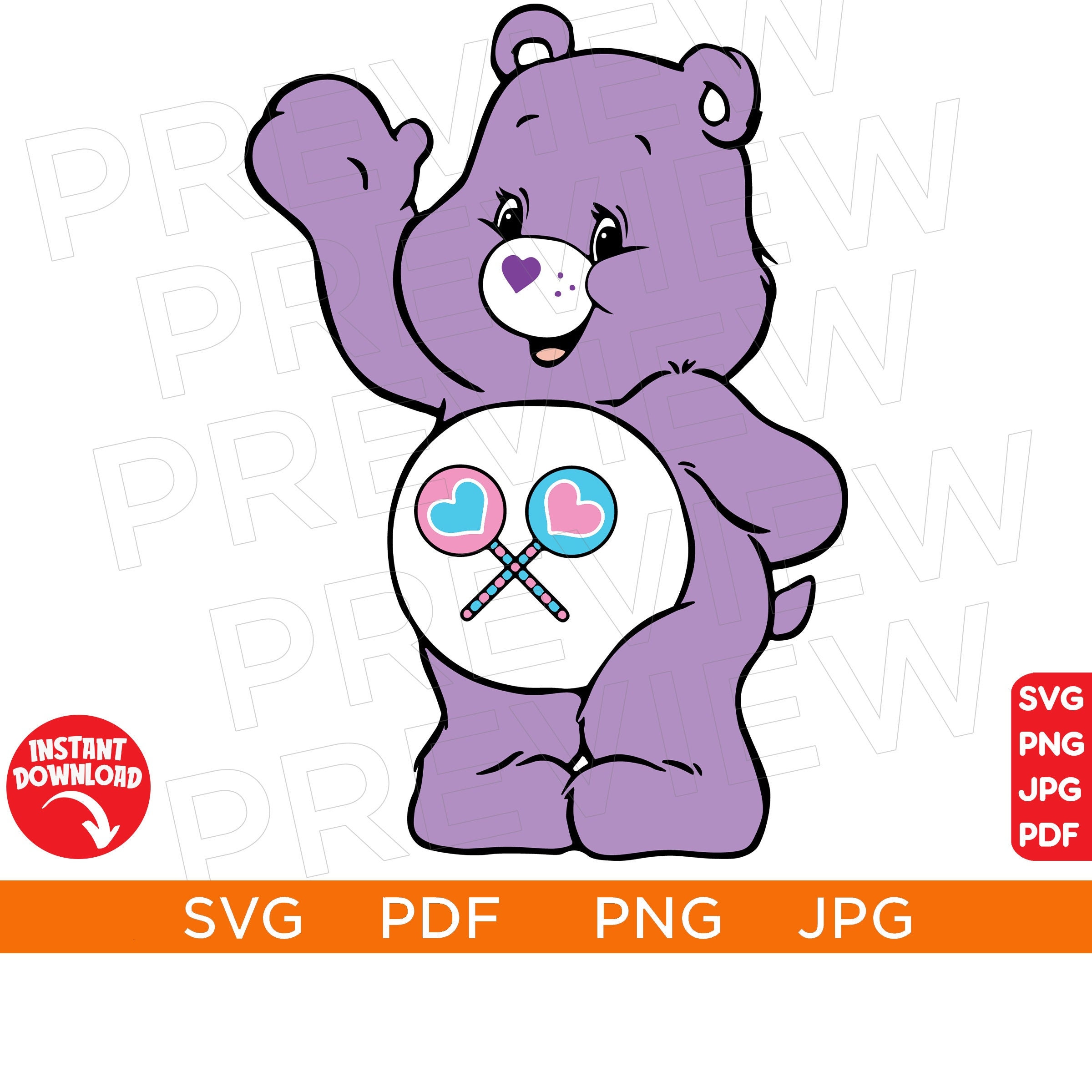 Care Bears SVG PNG, Colorful Bears Bundle - Instant Download