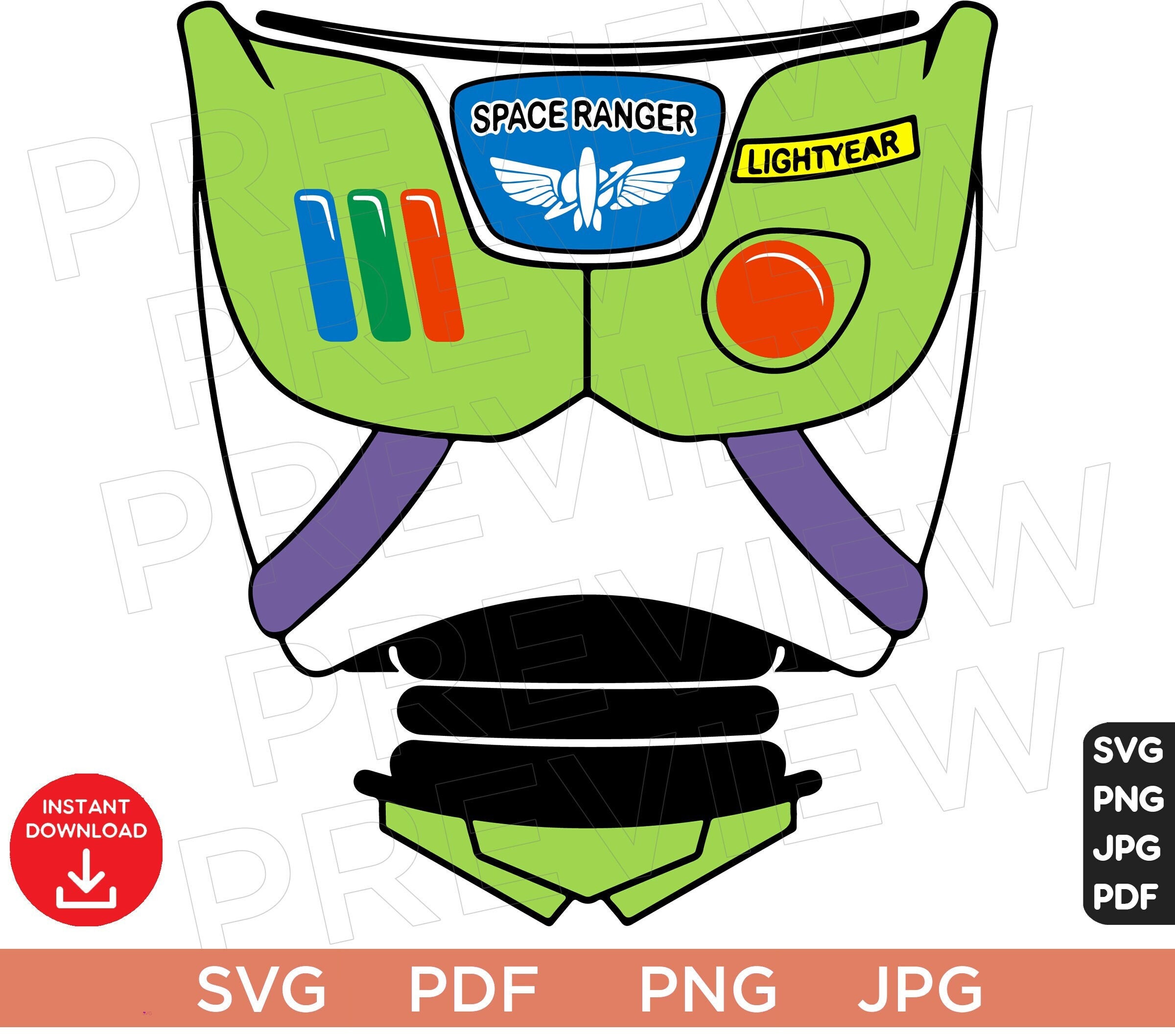 Printable Buzz Lightyear Chest Template