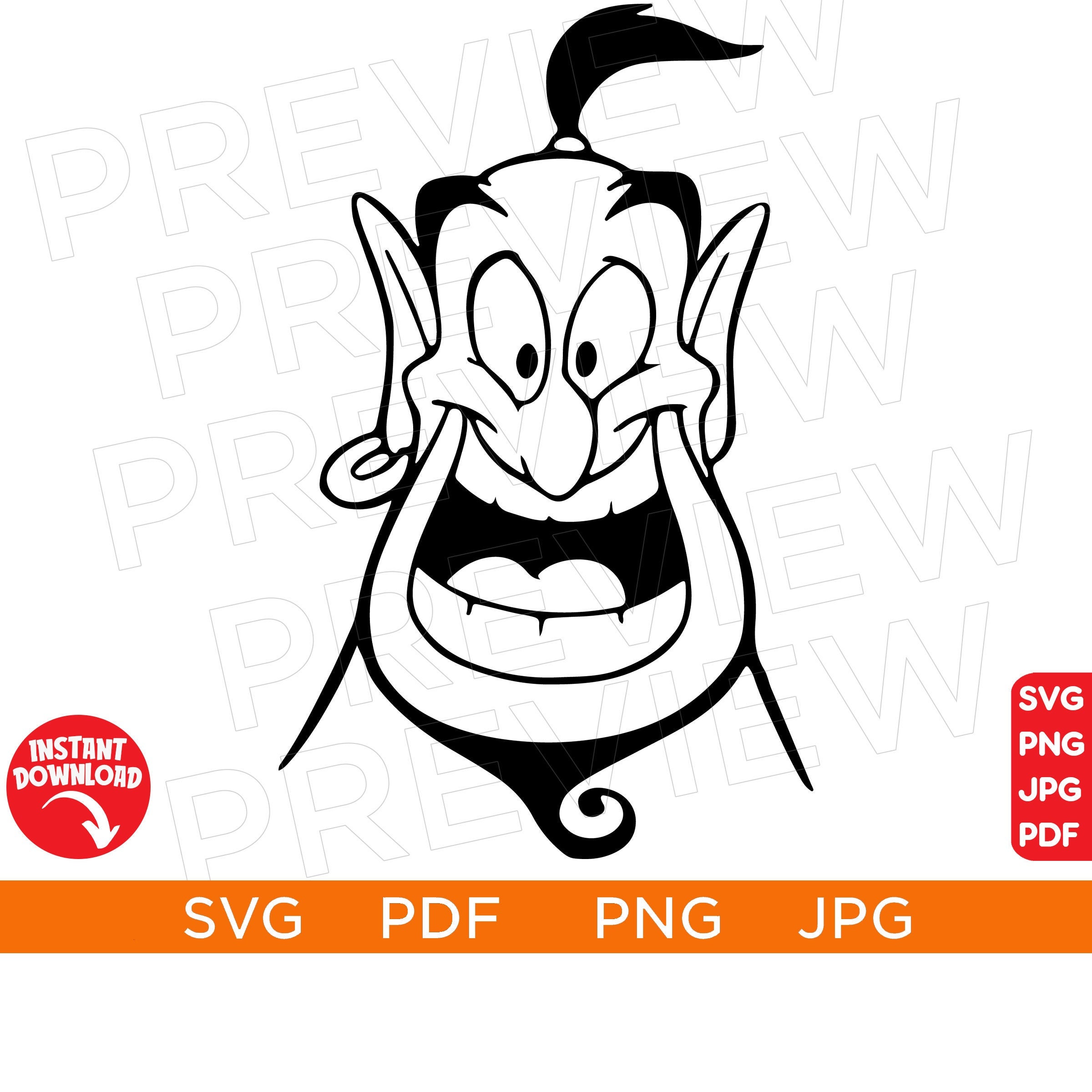 Genie in the lamp face Svg Genie SVG Aladdin Svg Magic Lamp Etsy España