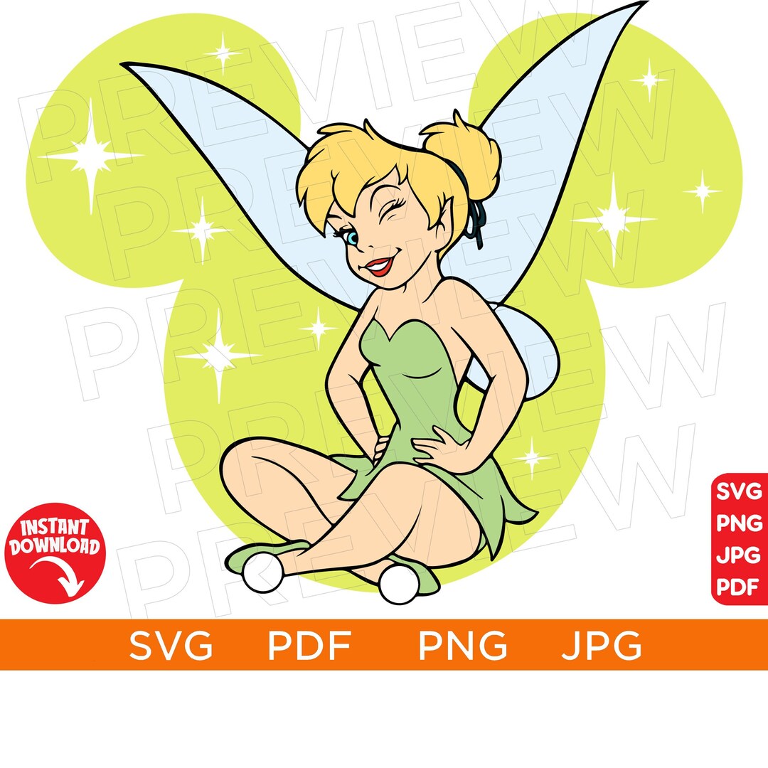 Tinkerbell Vector SVG Peter Pan SVG Disneyland Ears Clipart Etsy