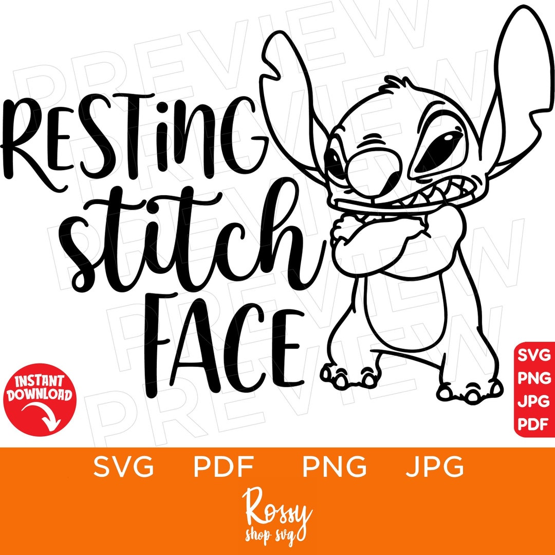 Resting Stitch Face Svg Stitch Svg Disenyland Ears Svg Png Etsy