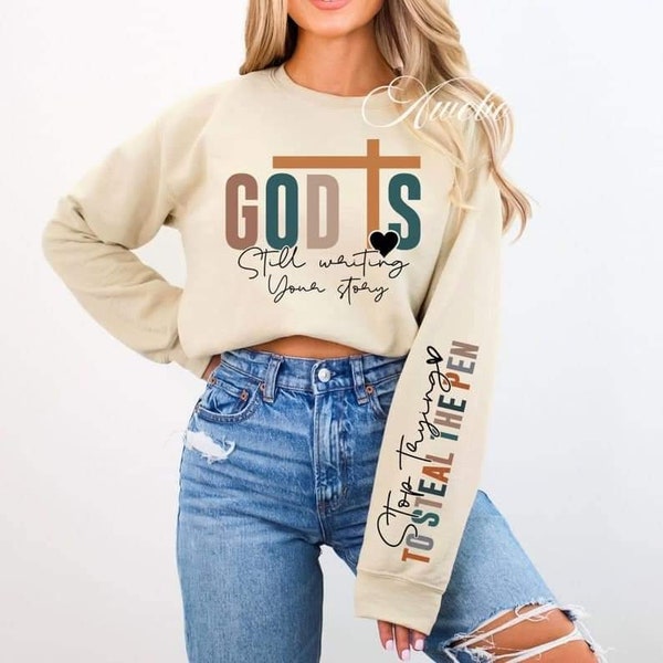 God is Still writing Your Story Png Svg, Boho Christian Svg, Sleeve Shirt Design Svg, Faith Png Inspirational Svg, Psalm Svg, Church, Cross