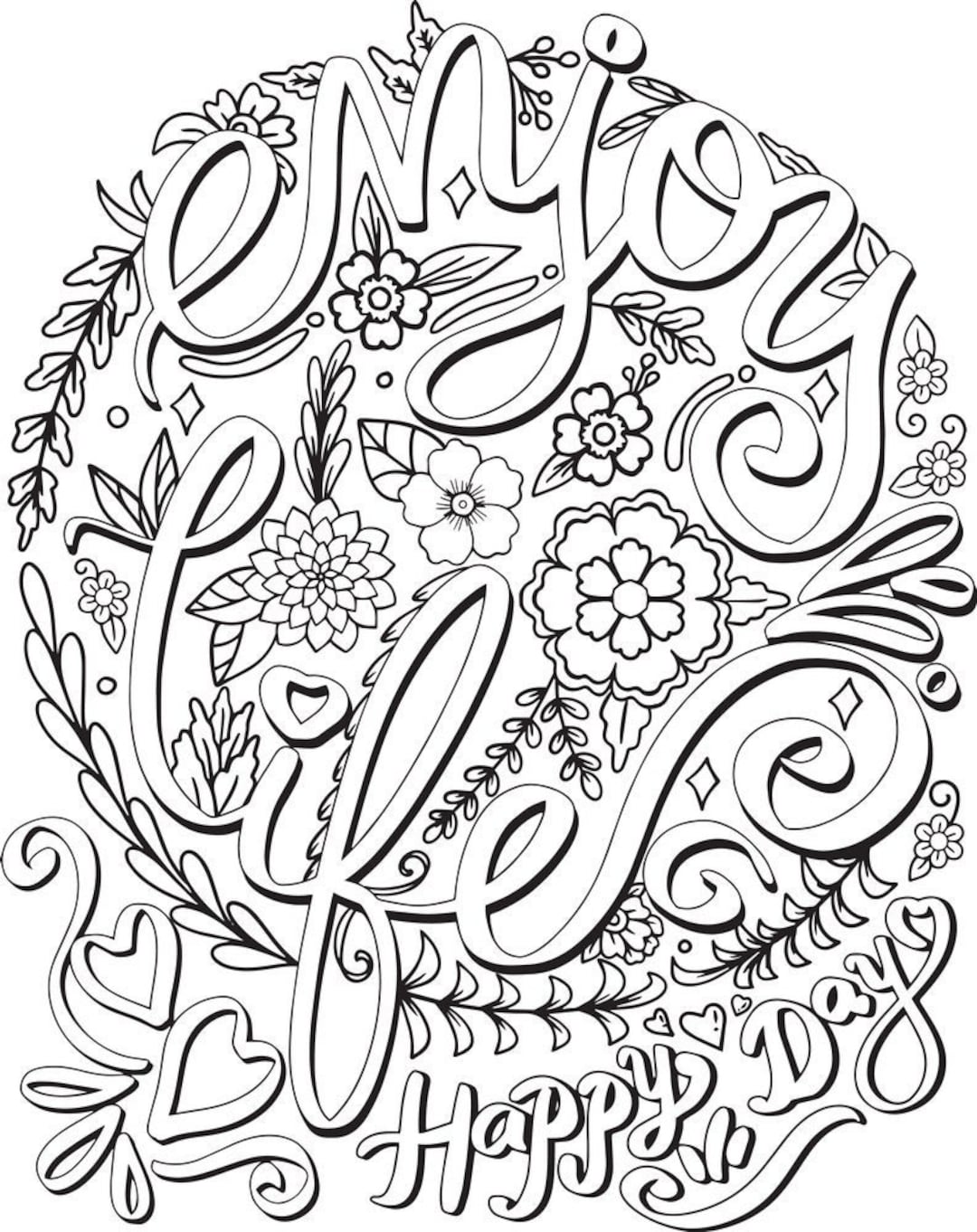 Adult Coloring Pages - Etsy