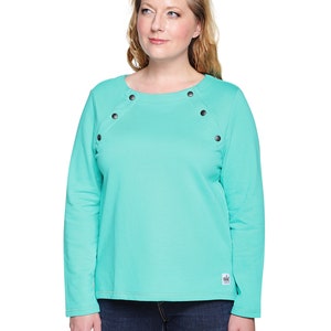Long-Sleeve Chemotherapy Shirt for Women, with Easy Chest Port Access Makes a Perfect Chemo-Patient Gift Ceramic Green