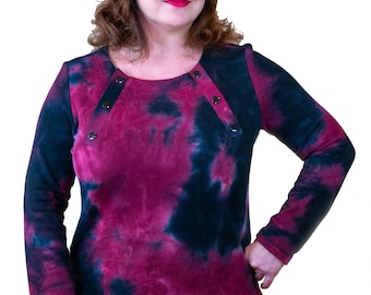 Maglietta chemioterapica adattabile Tie-Dye Chest Port / Emodialisi, infusioni