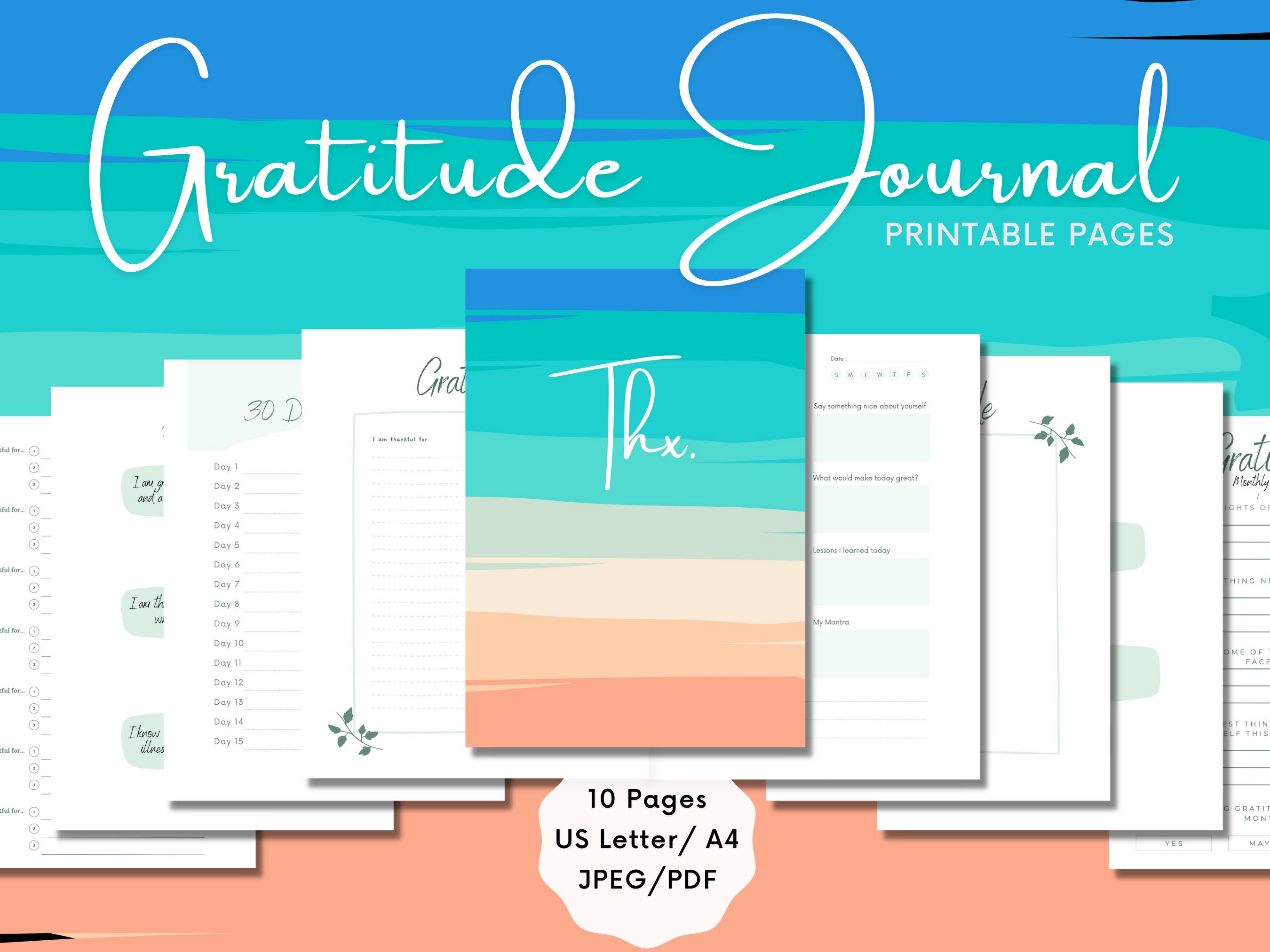 Gratitude Journal Printable: Daily Gratitude Check in and Deep Dive PDF ...