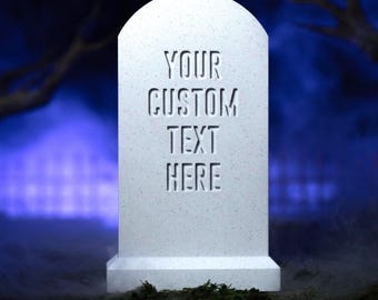 Personalized Mini Tombstone - 3D printed || Halloween Decor, Cake Top, Funny Gift, Garden Decor