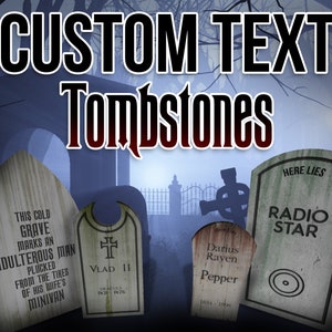 Large Custom Halloween Gravestone Tombstones - 2 Sizes - CUSTOM TEXT